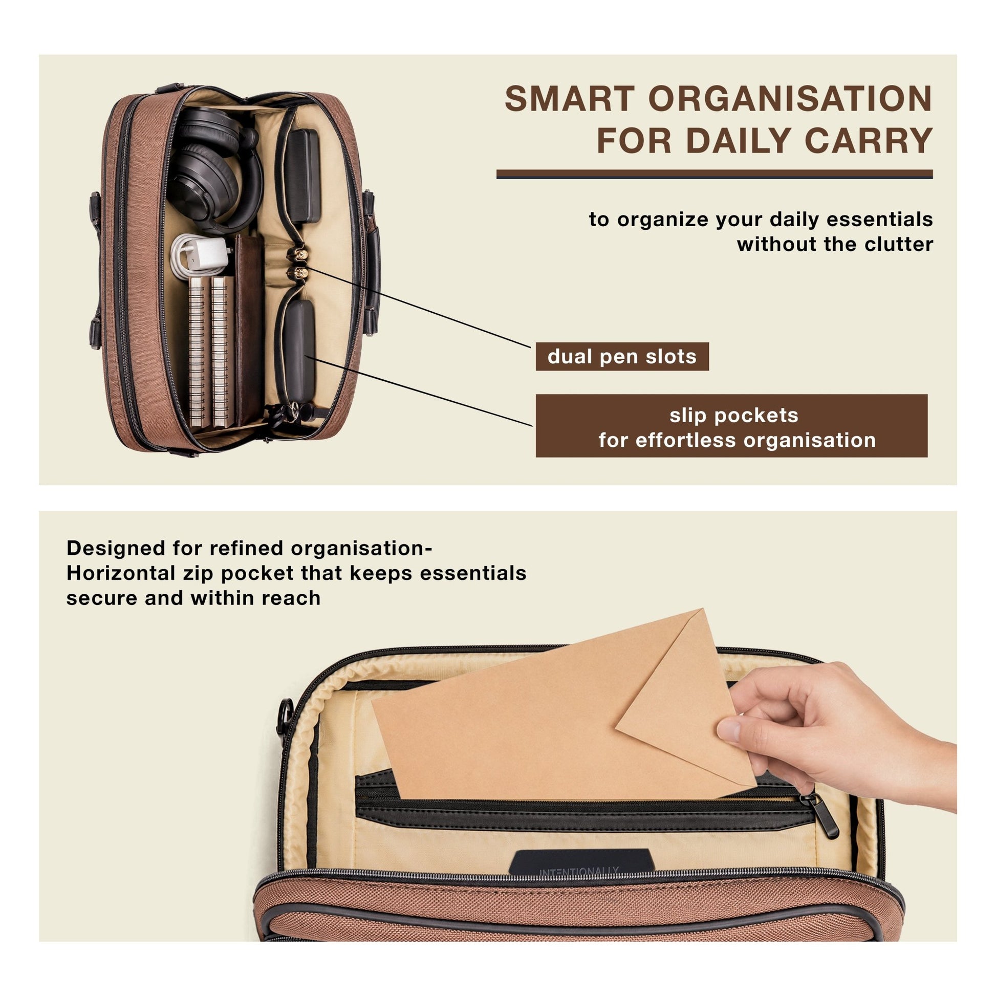 Danube Laptop Bag (Brown) - Beyond